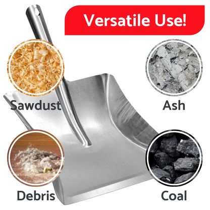 Soft Coco Hand Brush and Galvanised Metal Dustpan Set - Natural Coconut Bristles with Wooden Handle - Indoor Surface-Safe Cleaning