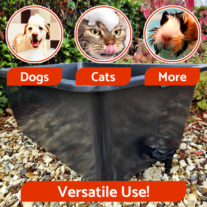 Dog Cat Pet Washing Bathtub with Drain Valve - Multipurpose Large 80 Litres Portable Bath Tub - Easy to Clean with Handles