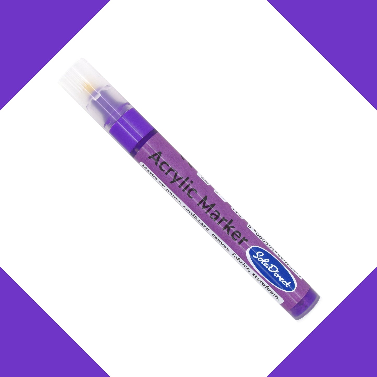 Acrylic Paint Marker Pen Permanent for Stone Leather Fabric Plastic (Metallic Violet)