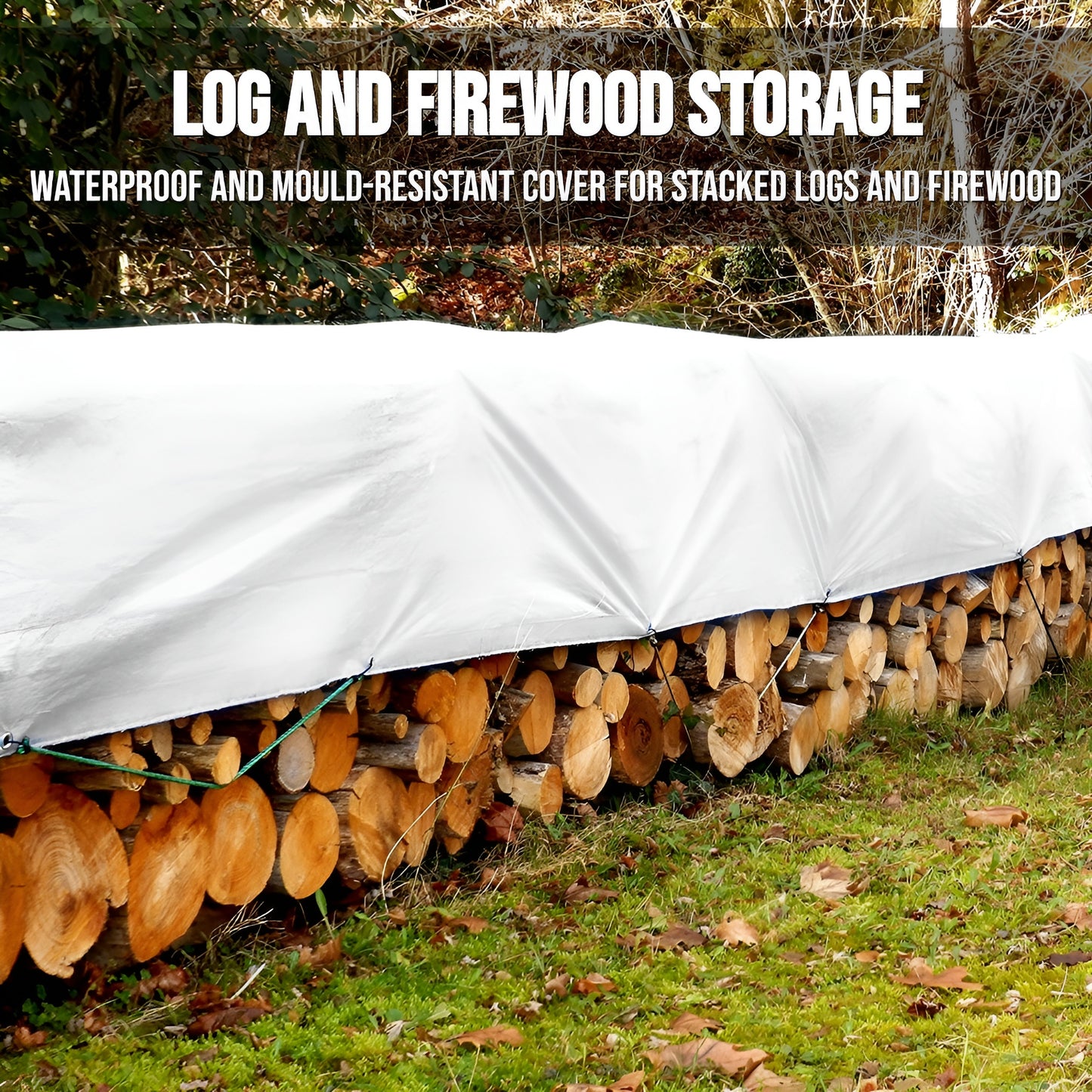 5 x 6 m Tarpaulin Cover - White 90GSM - Waterproof, Frost-Resistant, UV Protection, Multipurpose, Groundsheet