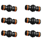 Double Male Hose Connector Coupler Extender Joiner - Leak-Proof & Durable - Compatible with Hozelock, Gardena (Black x 6 Pcs)