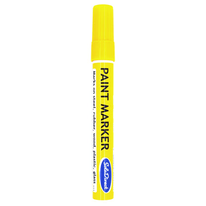 Oil-based Paint Marker Pen Permanent for Tyres Rubber Stone Leather Fabric Plastic Glass (Yellow)