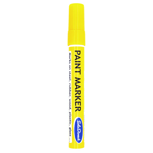 Oil-based Paint Marker Pen Permanent for Tyres Rubber Stone Leather Fabric Plastic Glass (Yellow)