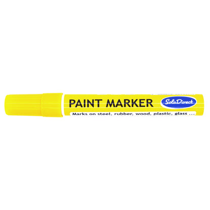 Oil-based Paint Marker Pen Permanent for Tyres Rubber Stone Leather Fabric Plastic Glass (Yellow)