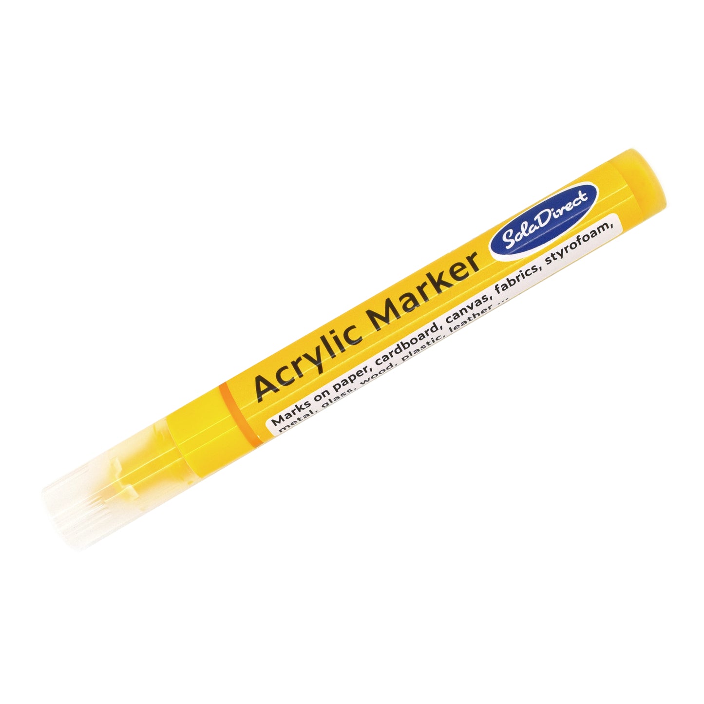 Acrylic Paint Marker Pen Permanent for Stone Leather Fabric Plastic (Yellow)