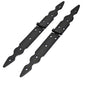 2 Pcs x 150+200 mm Backflap Hinge Black, Retro Steel Back Flap Hinges, Weather Resistant, Rust Proof Powder Coating, Strap Hinges