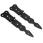 Pack of 2 x 150 mm Narrow T-Hinge Black, Retro Steel Tee Hinges, Weather Resistant, Rust Proof Powder Coating, T Strap Hinges