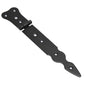 Pack of 1 x 200 mm Narrow T-Hinge Black, Retro Steel Tee Hinges, Weather Resistant, Rust Proof Powder Coating, T Strap Hinges