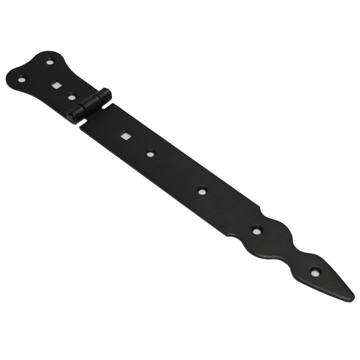 Pack of 1 x 250 mm Narrow T-Hinge Black, Retro Steel Tee Hinges, Weather Resistant, Rust Proof Powder Coating, T Strap Hinges