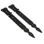 Pack of 2 x 250 mm Narrow T-Hinge Black, Retro Steel Tee Hinges, Weather Resistant, Rust Proof Powder Coating, T Strap Hinges