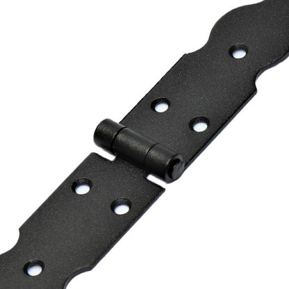 2 Pcs x 150+150 mm Backflap Hinge Black, Retro Steel Back Flap Hinges, Weather Resistant, Rust Proof Powder Coating, Strap Hinges