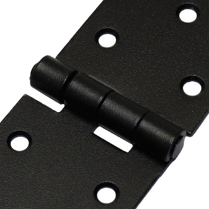 Pack of 2 x 150 Backflap Hinge Black, Steel Back Flap Hinges, Weather Resistant, Rust Proof Powder Coating, Strap Hinges